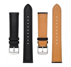 여성 및 남성용 BISONSTRAP 질감 가죽 시계 스트랩, 퀵 릴리스가 있는 시계 교체 밴드, 18mm 20mm 22mm