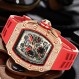 FANMIS Mens Bling 펑크 다이아몬드 크로노 그래프 시계 패션 스타일 실리콘 밴드 스포츠 손목 시계