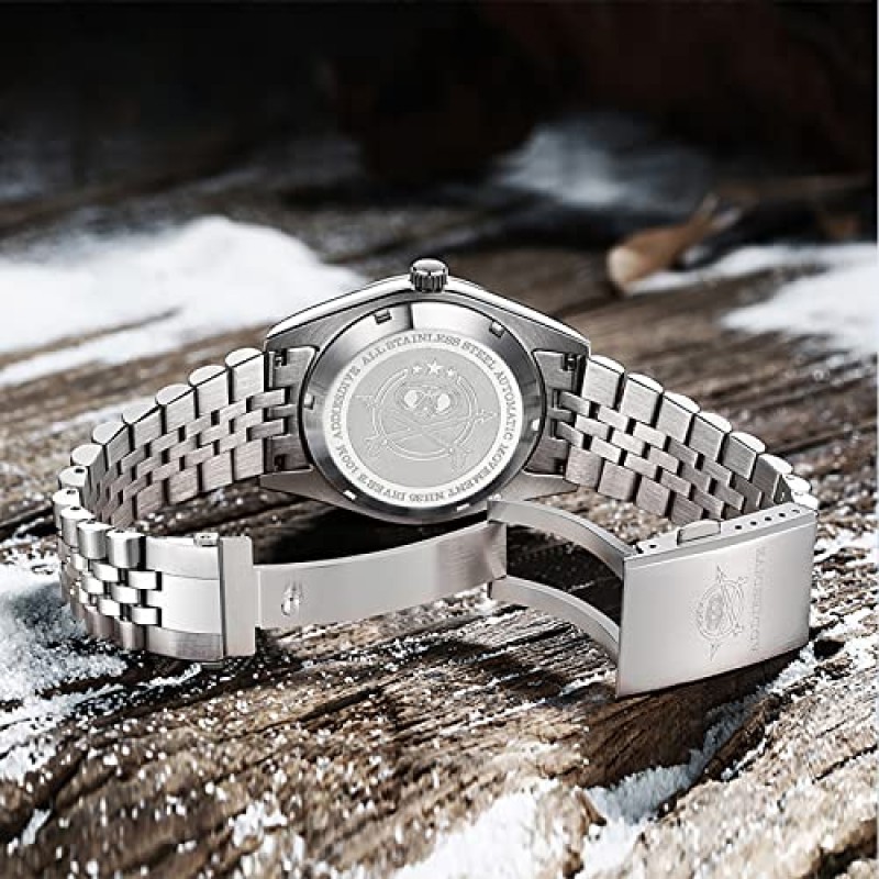 ADDIESDIVE 럭셔리 자동 시계 또는 남성 39MM 단순 아날로그 다이얼 희년 스틸 스트랩 NH35A 무브먼트 AD2029