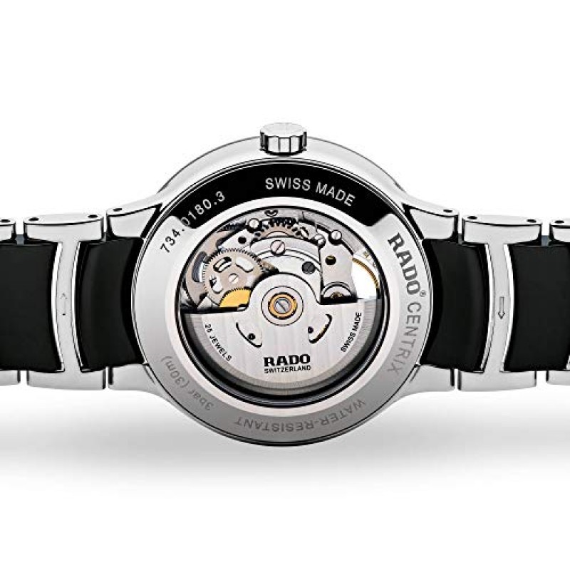 Rado 남성용 Centrix Open Heart 스위스 오토매틱 시계, 블랙/스테인레스 (R30178152)
