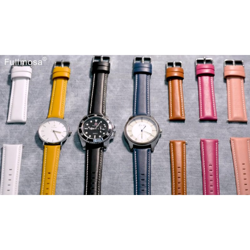 Fullmosa 22mm 가죽 시계 밴드는 Samsung Galaxy Watch 46mm,Galaxy Watch 3 45mm,Gear S3 Frontier/Classic,Huawei Watch GT,Garmin Vivoactive 4/Forerunner 945,Dark Blue와 호환됩니다.