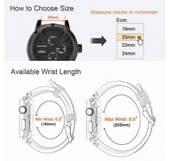 WOCCI 견고한 스타일 시계 밴드, 실리콘 고무 교체 스트랩, 스테인레스 스틸 버클, 18mm 20mm 22mm 24mm
