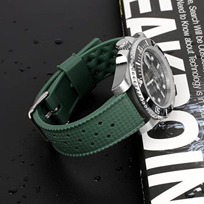 남성 여성용 watchdives 시계 밴드 20mm 22mm 고무 소프트 시계 스트랩 교체