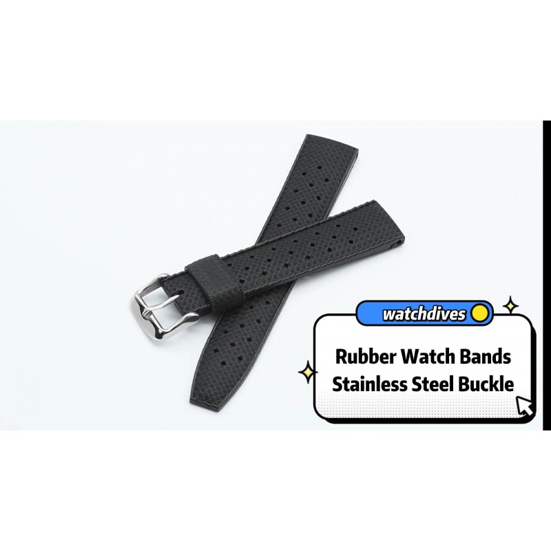 남성 여성용 watchdives 시계 밴드 20mm 22mm 고무 소프트 시계 스트랩 교체