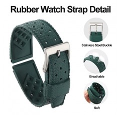 남성 여성용 watchdives 시계 밴드 20mm 22mm 고무 소프트 시계 스트랩 교체