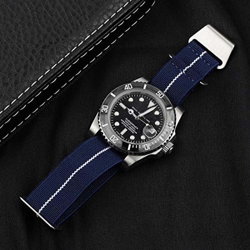 Onthelevel 프랑스 군대 낙하산 가방 나일론 탄성 벨트 시계 밴드 18mm 20mm 22mm 시계 스트랩
