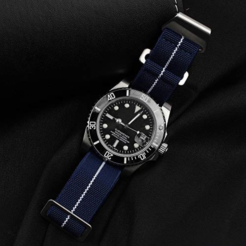 Onthelevel 프랑스 군대 낙하산 가방 나일론 탄성 벨트 시계 밴드 18mm 20mm 22mm 시계 스트랩