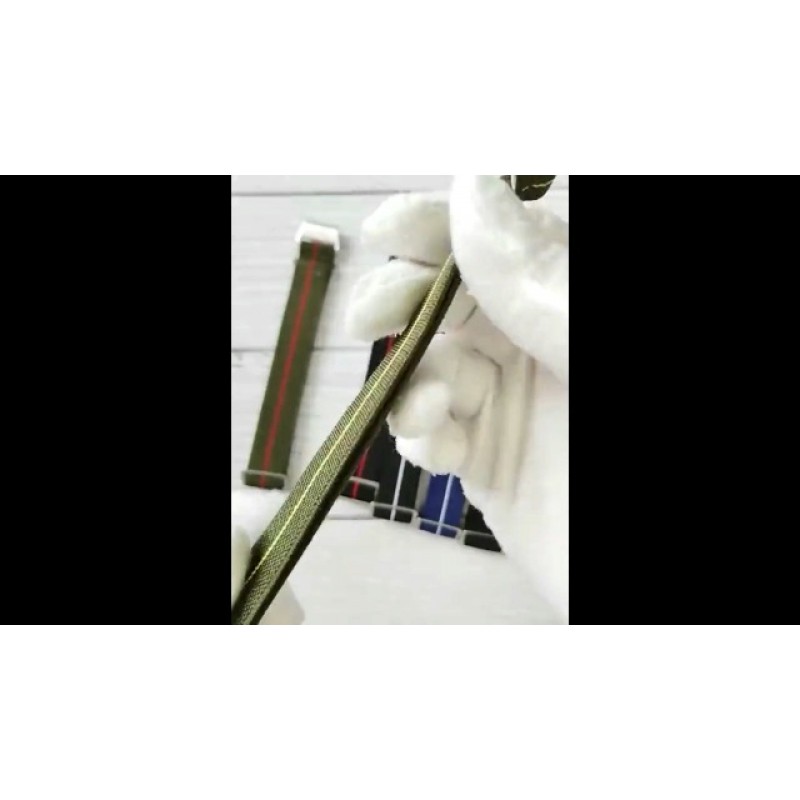 60년대 프랑스 군대 낙하산 특수 탄성 나일론 시계 밴드 남성용 범용 후크 앤 루프 나일론 스트랩 20/21/22mm