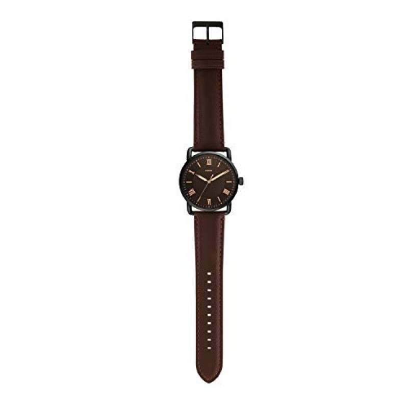 슬림 케이스와 천연 가죽 밴드가 포함된 Fossil Copeland 남성용 시계