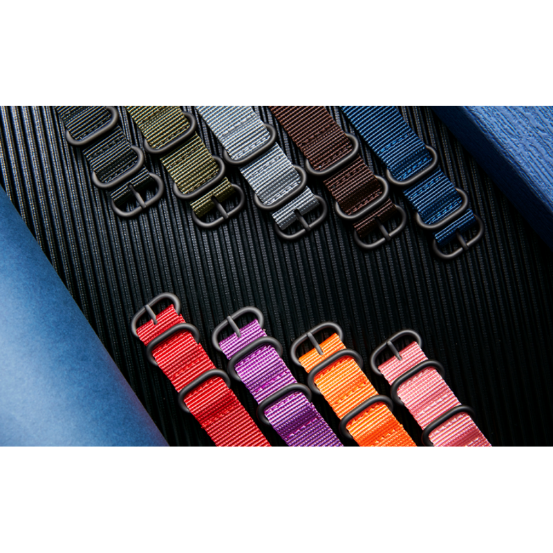 BINLUN 나일론 시계 스트랩 남성 여성을위한 두꺼운 프리미엄 탄도 멀티 컬러 밴드 18mm 19mm 20mm 21mm 22mm 23mm 24mm 군용 헤비 듀티 5 링 실버/블랙 스테인레스 스틸 버클