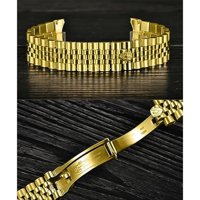 HUNRUY 41MM 남성용 금도금 자동 시계(요일 및 날짜 포함)