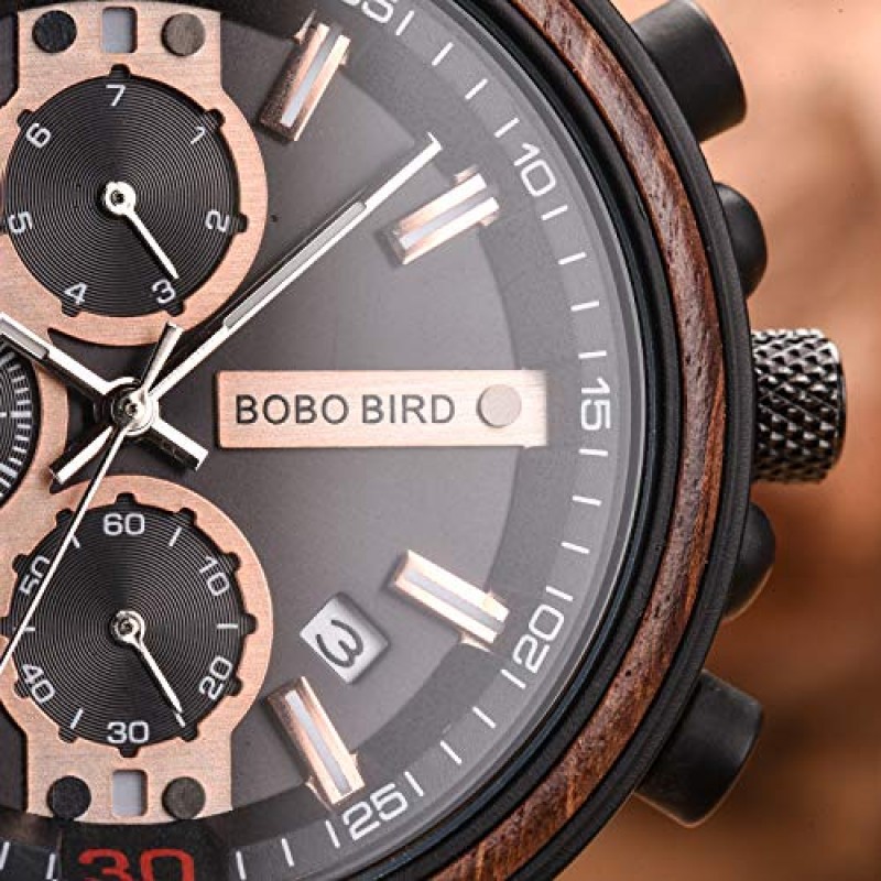 BOBO BIRD S18-1 맞춤형 새겨진 나무 시계 남편 남자 친구 생일 기념일을위한 맞춤형 나무 시계