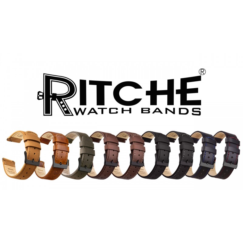 Ritche 퀵 릴리스 가죽 시계 밴드 가죽 시계 스트랩 18mm 19mm 20mm 21mm 22mm 23mm 또는 24mm 남성용 및 여성용