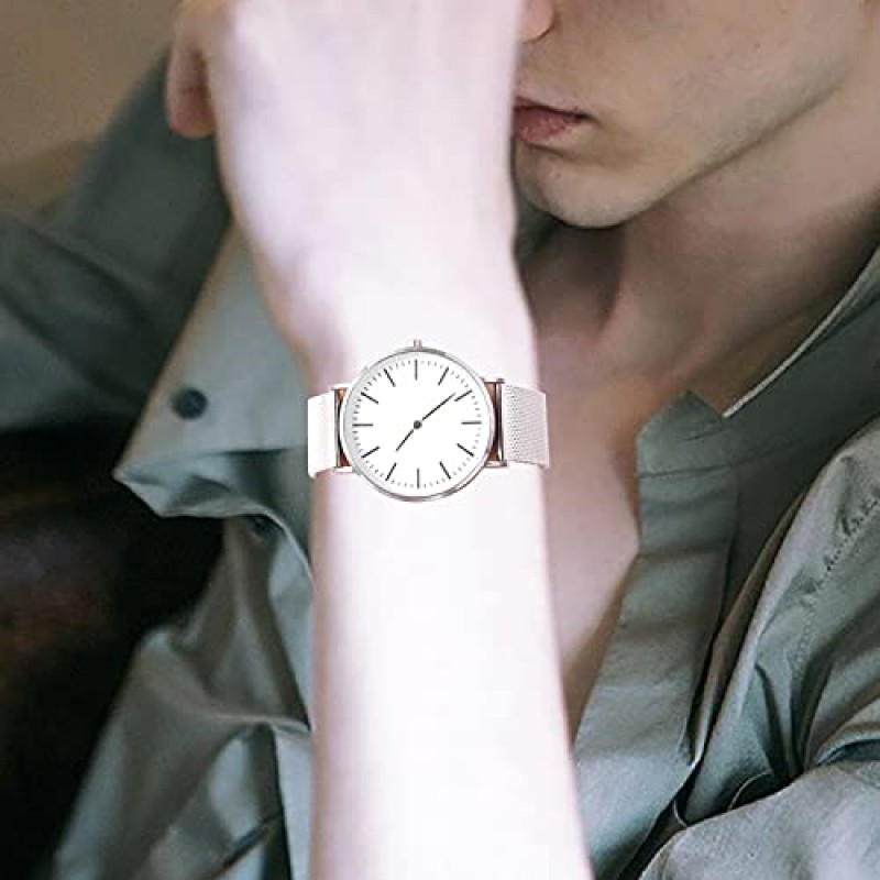 남성 여성을위한 Carty 스테인레스 스틸 메쉬 시계 밴드, 조절 가능한 시계 스트랩 20mm 12mm 14mm 16mm 18mm 24mm 22mm 퀵 릴리스 금속 메쉬 시계 스트랩 이중 접는 걸쇠가있는 단단한 얇은 금속 시계 밴드