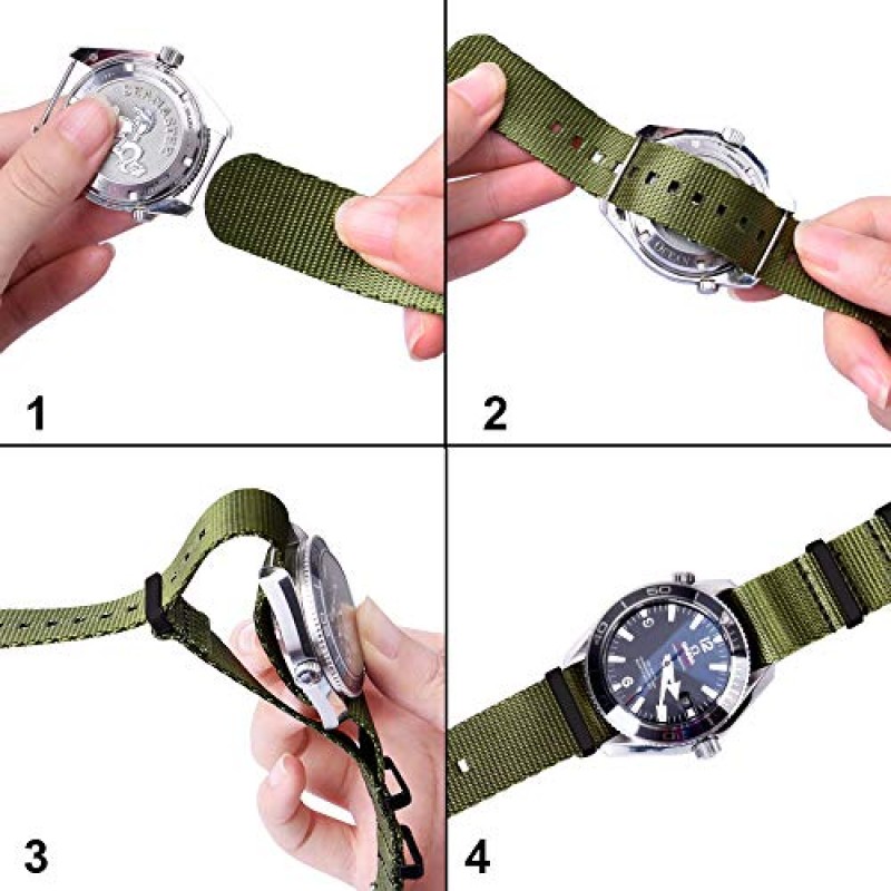 Ritche 군용 탄도 나일론 시계 스트랩, 무거운 버클 18mm 20mm 22mm 프리미엄 나일론 시계 밴드 남성 여성용