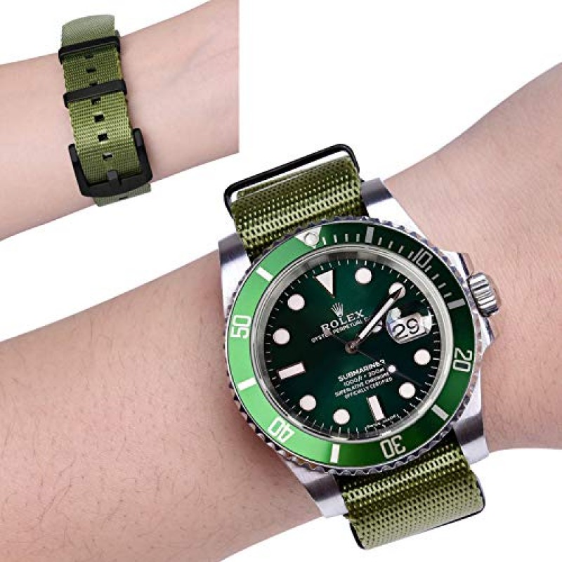 Ritche 군용 탄도 나일론 시계 스트랩, 무거운 버클 18mm 20mm 22mm 프리미엄 나일론 시계 밴드 남성 여성용