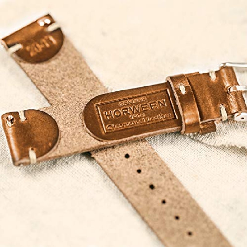 남성용 torbollo 20mm 시계 밴드, 남성용 Horween 가죽 시계 스트랩, 퀵 릴리스 수제 빈티지 시계 교체