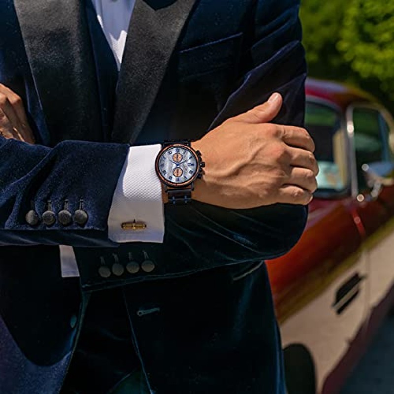2win 새겨진 나무 시계 남자를위한 맞춤 선물 남편 남자 친구 내 남자 약혼자 Groomsman 결혼 생일 크리스마스 기념일 Wacth