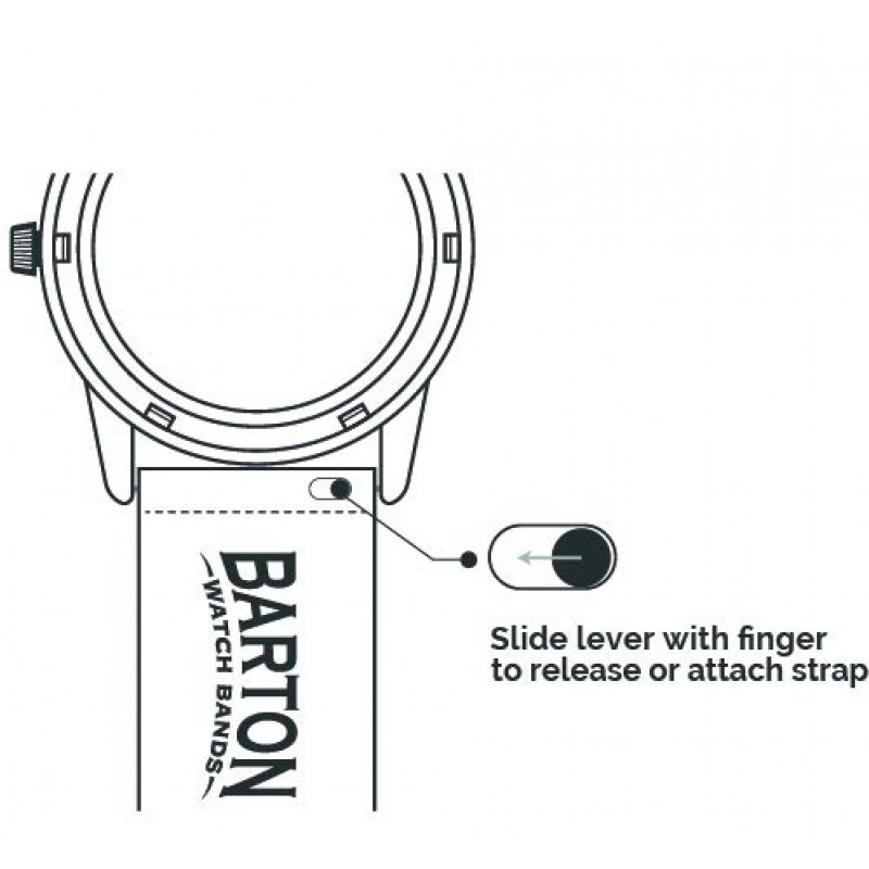 20mm 화이트 - BARTON 엘리게이터 그레인 - 퀵 릴리스 가죽 시계 밴드