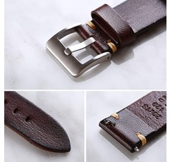 Berfine 레트로 수제 시계 밴드, 퀵 릴리스 빈티지 가죽 시계 스트랩 교체, 폭 18mm 20mm 22mm 24mm 또는 26mm 선택