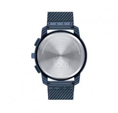 Movado 볼드 씬 남성용 스위스 쿼츠 스테인리스 스틸 및 메쉬 팔찌 캐주얼 시계, 색상: 블루(모델: 3600633)