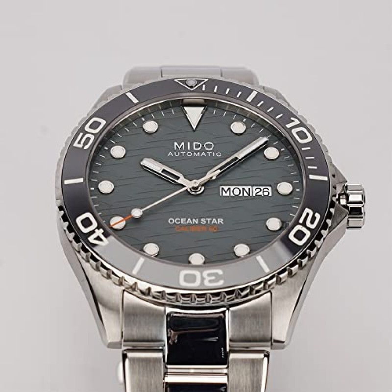 미도 Ocean Star M0424301108100 오토매틱 남성용 시계 80시간 파워 리저브, 메탈릭, L, ​​브레이슬릿