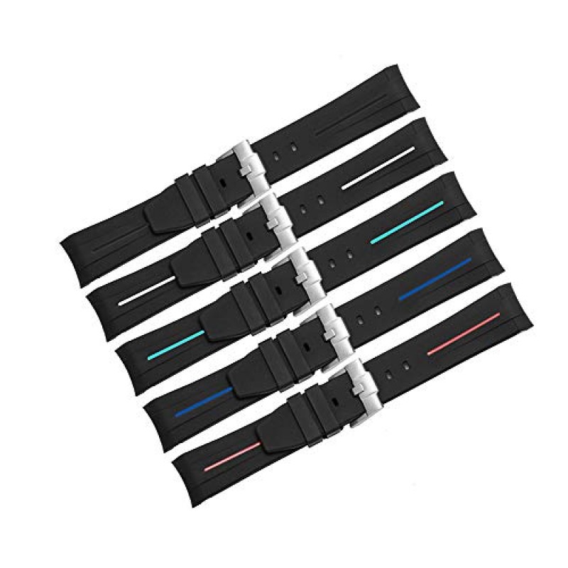 롤렉스 GMT Yatch Master 16622 시계에 맞는 탱 버클이 있는 20mm/21mm 고무 시계 밴드 스트랩