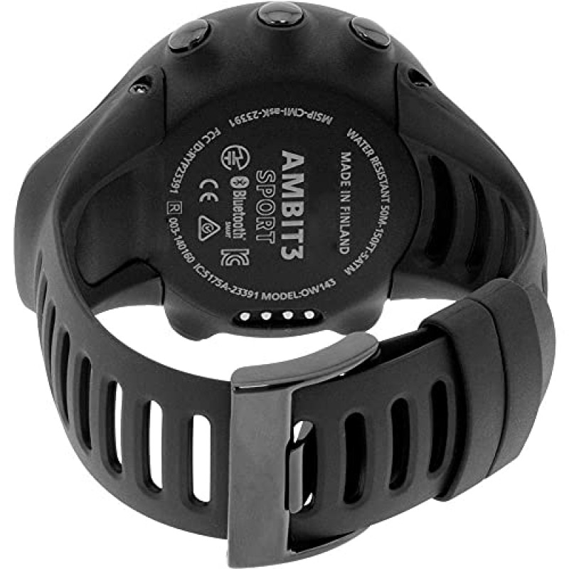 Pwkutn SUUNTO Ambit 3 PEAK/Ambit 2/Ambit 1 2R 2S 스트랩 손목 밴드용 고급 검정색 고무 교체 시계 밴드