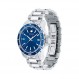 Movado 남성용 시리즈 800 스포츠 스테인리스 시계(프린티드 인덱스 다이얼 포함), 실버/블루(모델 2600137)