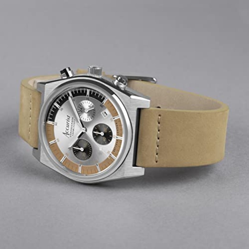 Accurist 남성용 오리진 41mm 쿼츠 시계(크로노그래프 아날로그 디스플레이 포함)
