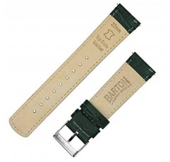 22mm 포레스트 그린 - BARTON 엘리게이터 그레인 - 퀵 릴리스 가죽 시계 밴드