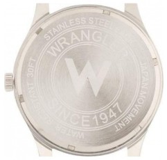 랭글러 남성용 시계, 리벳이 있는 44mm 폴리우레탄 밴드, 초침 및 날짜 기능