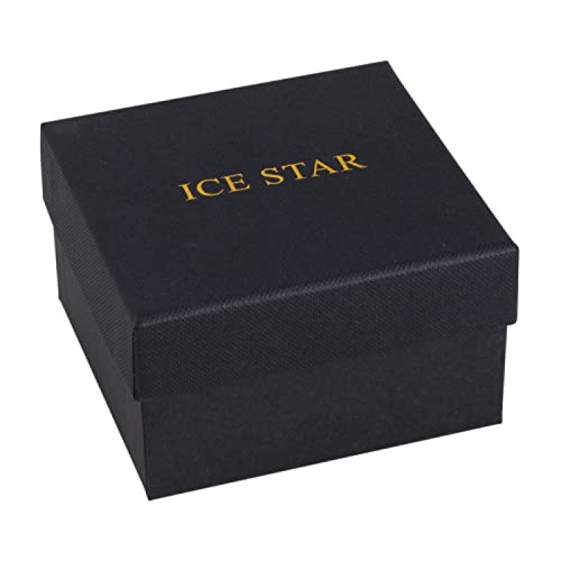 Techno Pave 남성용 46mm ICY 아날로그 시계, 다이아몬드 스터드 다이얼 및 아이스 아웃 베젤 - 실리콘 밴드 스트랩 및 스테인리스 스틸 뒷면 - 14k 골드 및 실버 마감 - 쿼츠 무브먼트