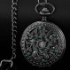 Alwesam 기계식 손 바람 회중 시계 로마 숫자 스케일 Steampunk 체인 박스 포함