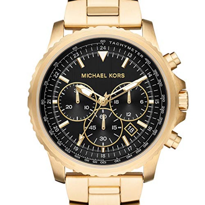Michael Kors Cortlandt 남성용 시계, 스틸 또는 가죽 밴드가 있는 남성용 스테인리스 스틸 크로노그래프 시계