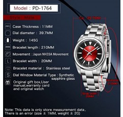 남성용 파가니 디자인 시계 자동 기계식 GMT 42mm 스포츠 방수 스테인레스 스틸 사파이어 손목 시계