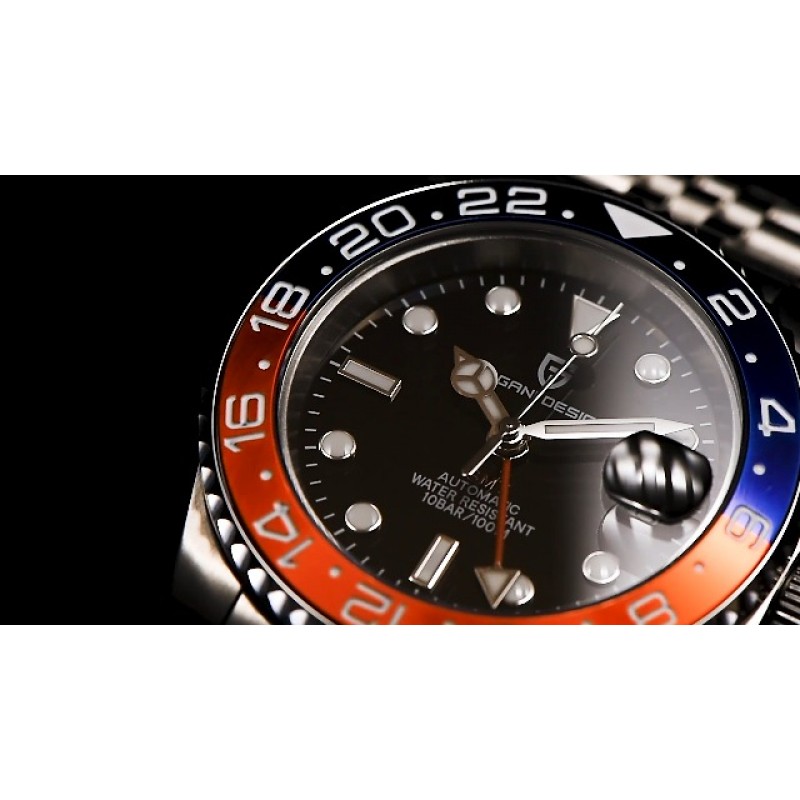 BY BENYAR 파가니 디자인 GMT 남성용 시계, 럭셔리 사파이어 글래스 기계식 시계, 남성용 40mm 스테인레스 스틸 방수 자동 시계 1662…