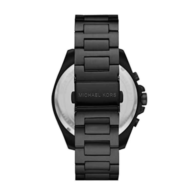 Michael Kors Brecken 남성용 시계, 스틸, 가죽 또는 실리콘 밴드가 있는 남성용 스테인리스 스틸 크로노그래프 시계