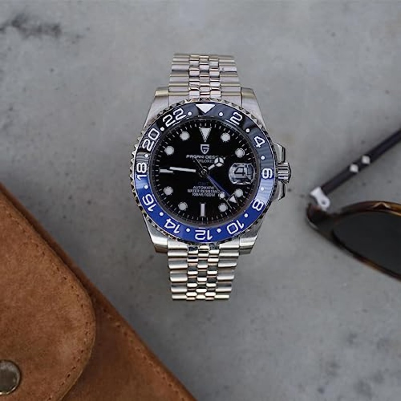 파가니 디자인 GMT 자동 시계 남자 패션 비즈니스 40MM 아날로그 날짜 100M 방수 기계식 손목 시계 PD-1662