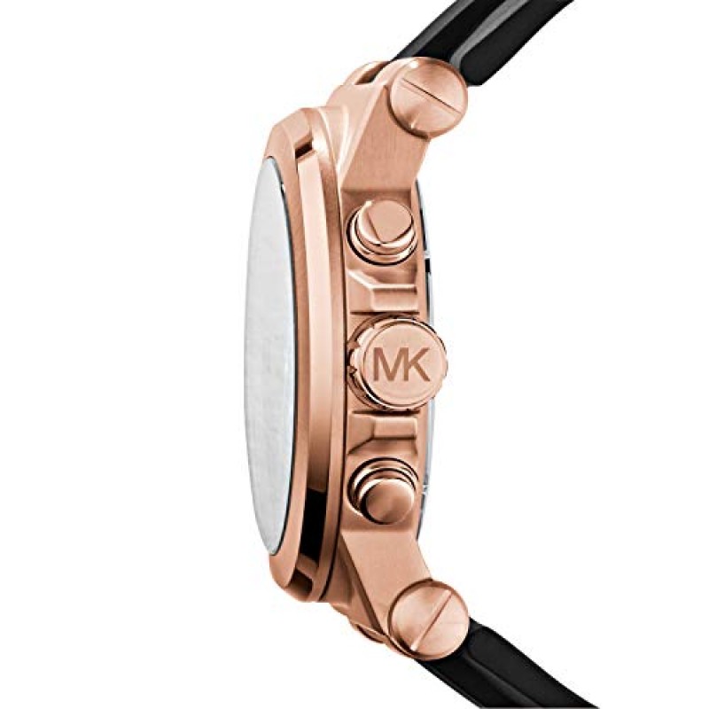 Michael Kors Dylan 남성용 시계, 스틸 또는 실리콘 밴드가 있는 남성용 스테인리스 스틸 크로노그래프 시계