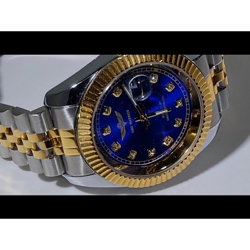 ROAD WARRIOR 남성용 시계 Reloj para Hombre 금 시계 럭셔리 아날로그 석영, 달력 표시 스테인레스 스틸 밴드 Datejust 요일 날짜가 포함된 사파이어 크리스탈.