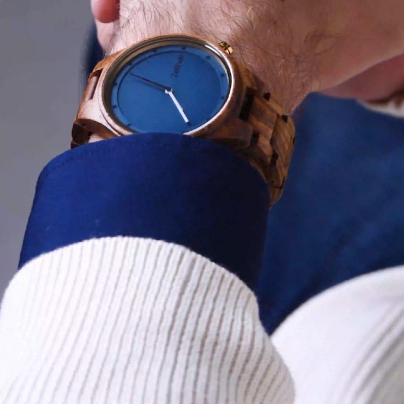 남성용 Zeitholz 목재 시계, 나무 시계, 선물, 아날로그 시계, Stolpen 컬렉션 42mm, 일본 석영 무브먼트를 사용한 100% 천연.