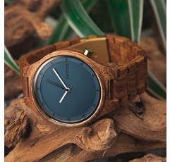 남성용 Zeitholz 목재 시계, 나무 시계, 선물, 아날로그 시계, Stolpen 컬렉션 42mm, 일본 석영 무브먼트를 사용한 100% 천연.