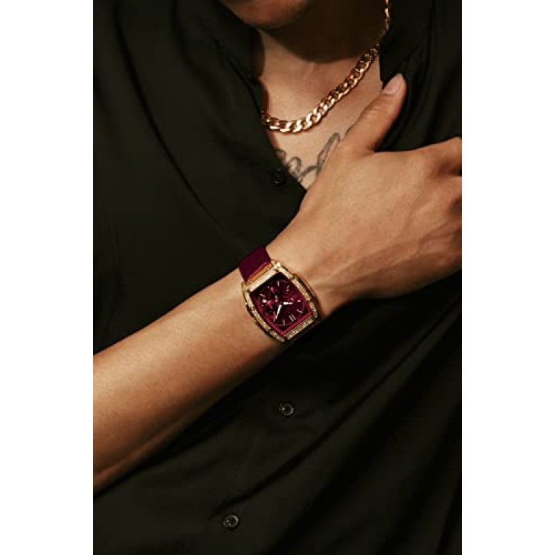 JBW 럭셔리 남성용 Echelon J6379 0.28 ctw 28 다이아몬드 손목시계, 정품 악어 가죽 팔찌, 41mm