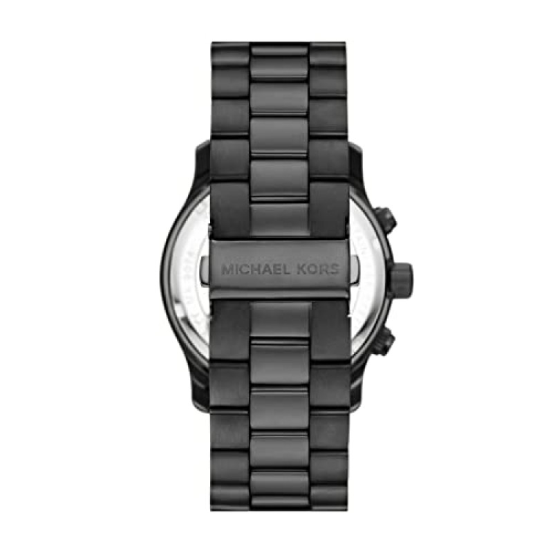 Michael Kors 런웨이 남성용 시계, 스틸 또는 실리콘 밴드가 있는 남성용 스테인리스 스틸 크로노그래프 시계
