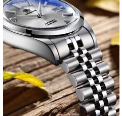 ADDIESDIVE 39MM 자동 시계 또는 남성용 심플 실버 다이얼 희년 스틸 스트랩 NH35A 무브먼트 AD2029