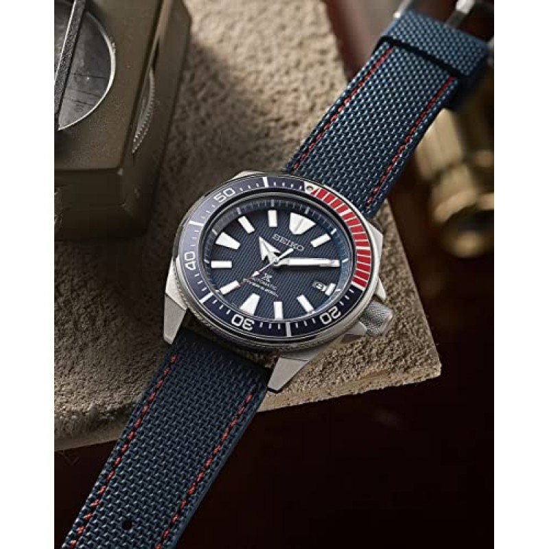 모든 20mm/22mm 너비 러그 시계용 Crafter Blue UX05 스트레이트 엔드 시계 밴드 고무 스트랩 교체