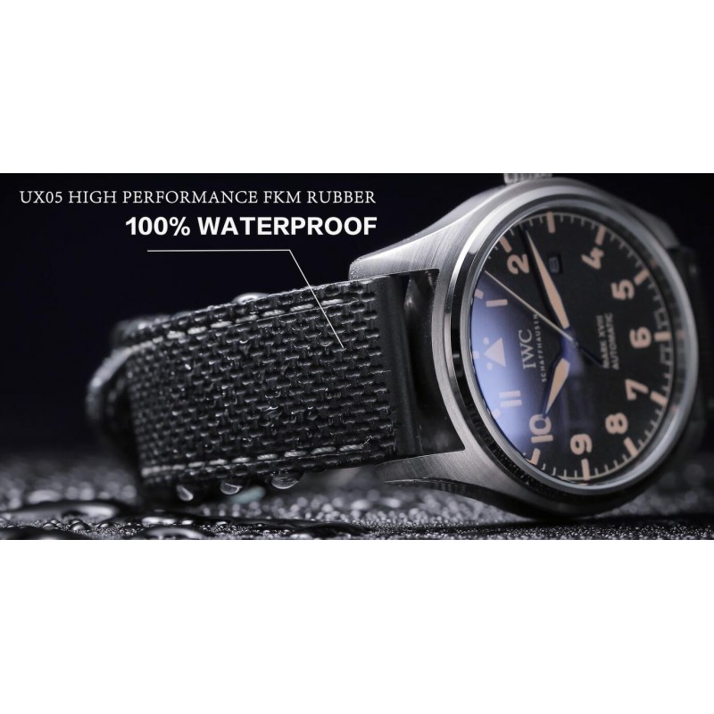 모든 20mm/22mm 너비 러그 시계용 Crafter Blue UX05 스트레이트 엔드 시계 밴드 고무 스트랩 교체