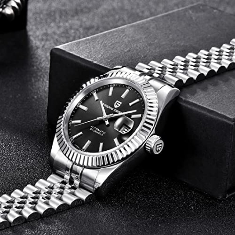 RollsTimi Pagani 디자인 자동 남성용 시계, 일본 자동 기계식 무브먼트, 엘리트 비즈니스 남성용 시계, 스테인레스 스틸 남성용 시계, 패션 및 레저, 방수 100m