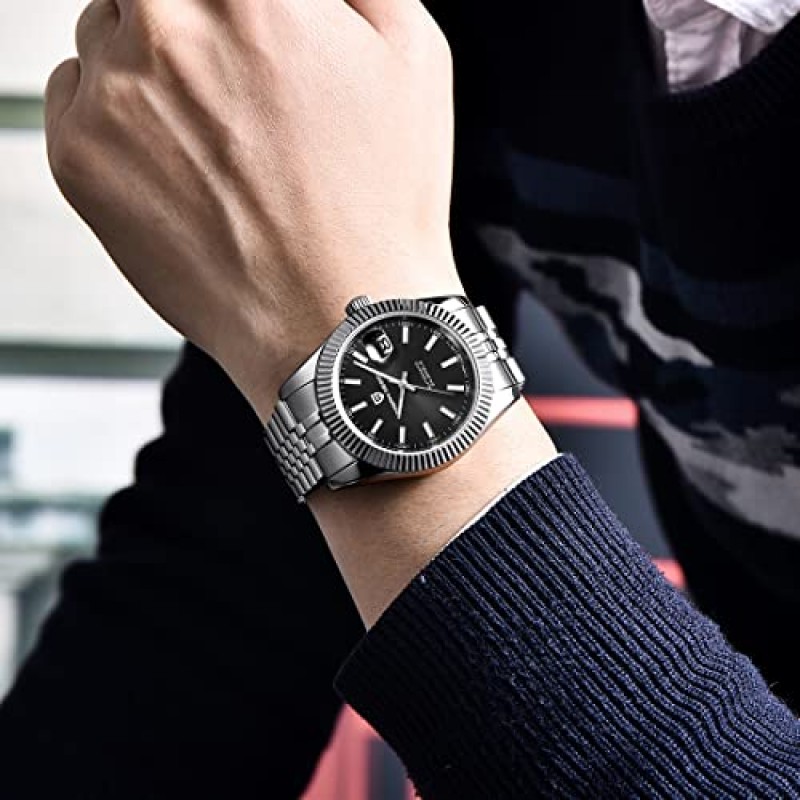 RollsTimi Pagani 디자인 자동 남성용 시계, 일본 자동 기계식 무브먼트, 엘리트 비즈니스 남성용 시계, 스테인레스 스틸 남성용 시계, 패션 및 레저, 방수 100m